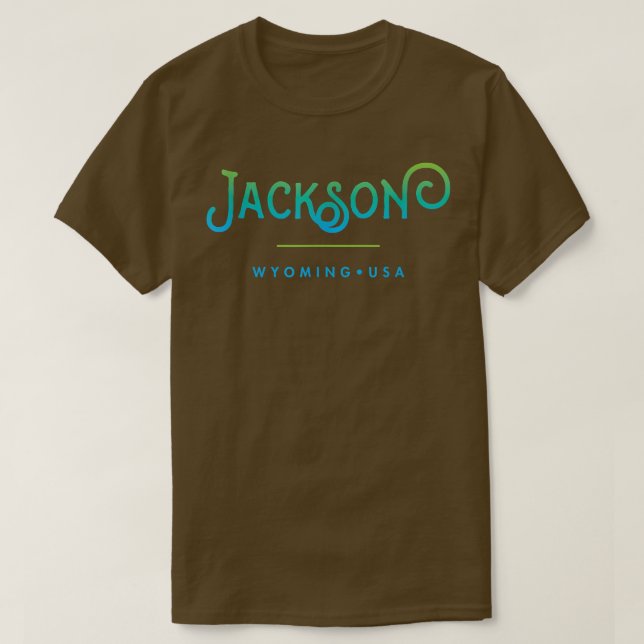 Camiseta Design de Tipografia Jackson Wyoming (Frente do Design)