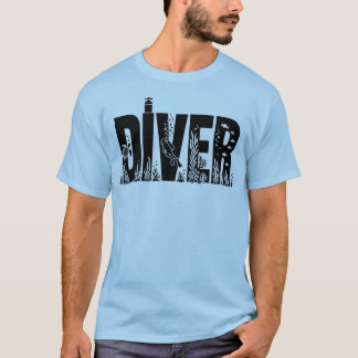 Camiseta Design de Tipografia Negrito para Mergulhador