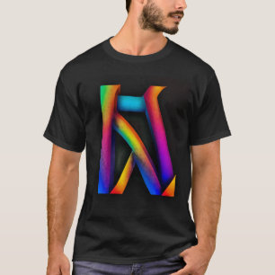 Camiseta Design de Tipografia Neon - Texto Brilhante e Negr