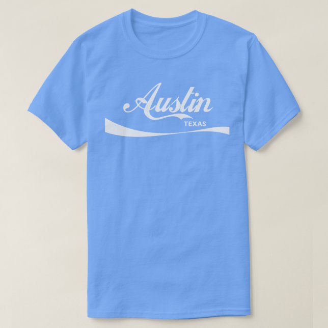 Camiseta Design de Tipografia Retro Austin Texas (Frente do Design)