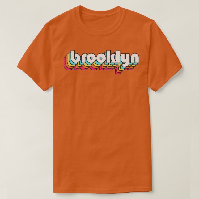 Camiseta Design de Tipografia Retro Brooklyn (Frente do Design)