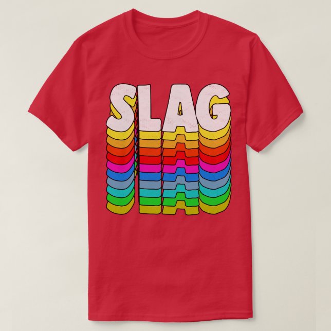 Camiseta Design de Tipografia Retroativa SLAG (Frente do Design)