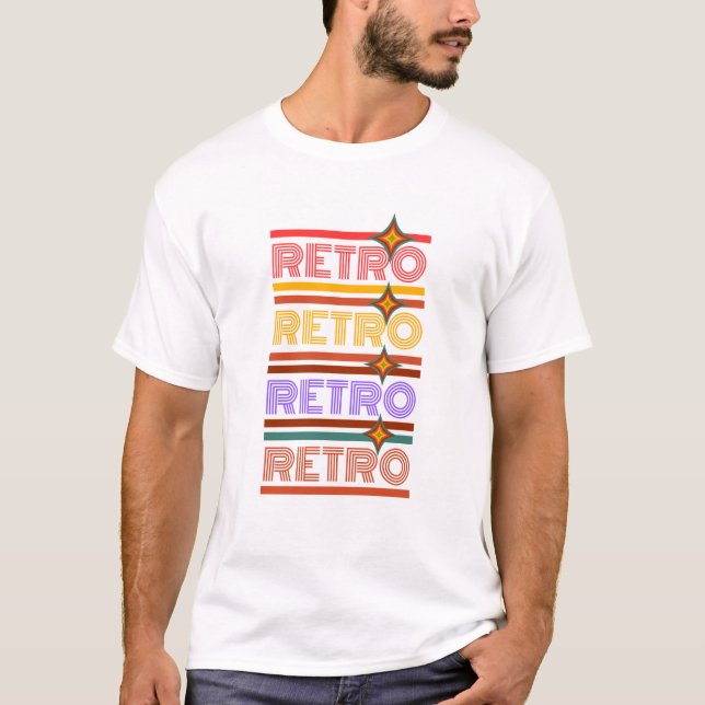 Camiseta Design de Tipografia Retroativa Vibrante (Frente)