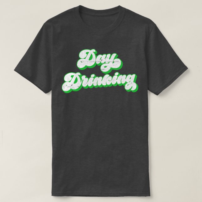Camiseta Design de Tipografia RetroBebendo Dia (Frente do Design)
