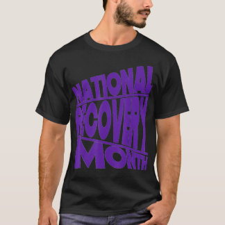Camiseta Design de Tipografia Roxo Mês de Recuperação Nacio