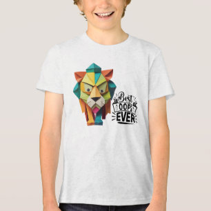 Camiseta Design de Trabalho de arte do Leão Origami Colorid