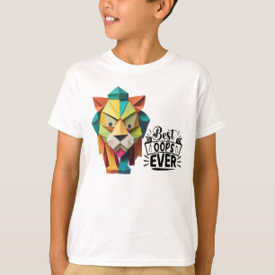 Camiseta Design de Trabalho de arte do Leão Origami Colorid