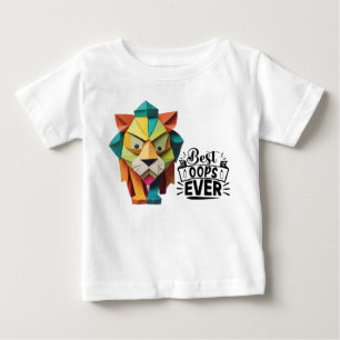 Camiseta Design de Trabalho de arte do Leão Origami Colorid