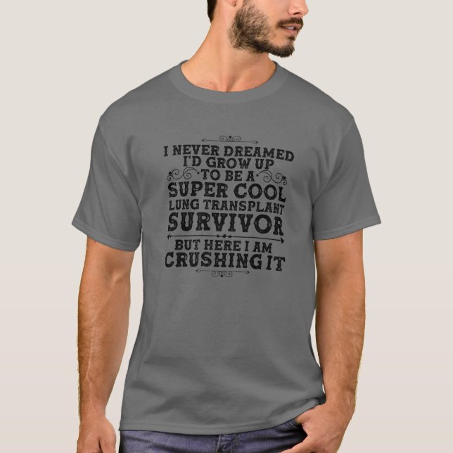 Camiseta Design de Transplante Pulmonar Engraçado Para Mulh (Frente)