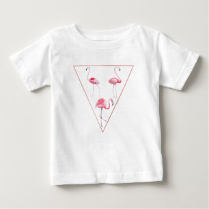Camiseta Design de Triângulo Flamingo Rosa