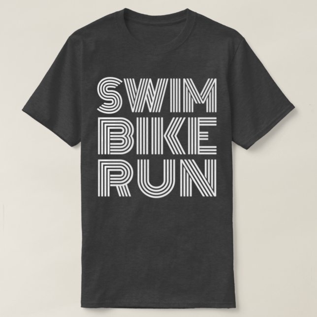 Camiseta design de Triathlon Run de bicicleta natação (Frente do Design)