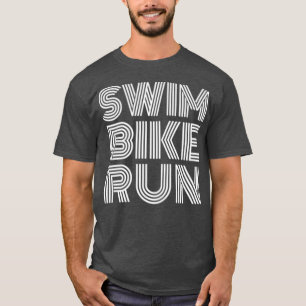 Camiseta design de Triathlon Run de bicicleta natação