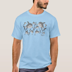 Camiseta Design de Tubarão-Cinza Amigo da Esquadra Oceânica