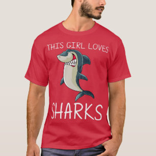 Camiseta Design de Tubarão Engraçado Para Meninas Crianças