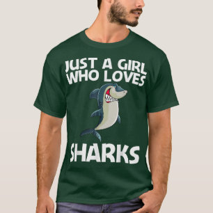 Camiseta Design de Tubarão Engraçado Para Meninas Crianças 