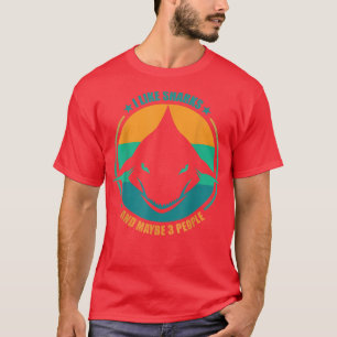 Camiseta Design De Tubarão Engraçado Para Mulheres Homens