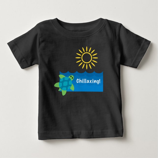 Camiseta Design de Turtle Chillaxing - Baby Fine Jersey T-S (Frente)