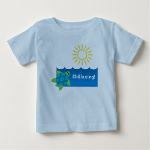 Camiseta Design de Turtle Chillaxing - Baby Fine Jersey T-S