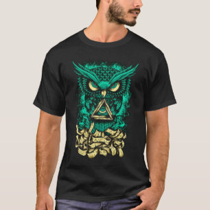 Camiseta design de uma bela tatuagem gráfica de coruja col
