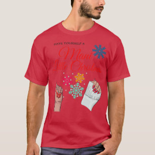 Camiseta Design de unhas de Natal