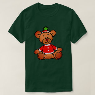 Camiseta Design de Urso de Natal Festivo