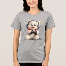 Camiseta Design de Urso de Pelúcia Adorável e Fofo