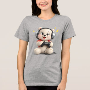 Camiseta Design de Urso de Pelúcia Adorável e Fofo