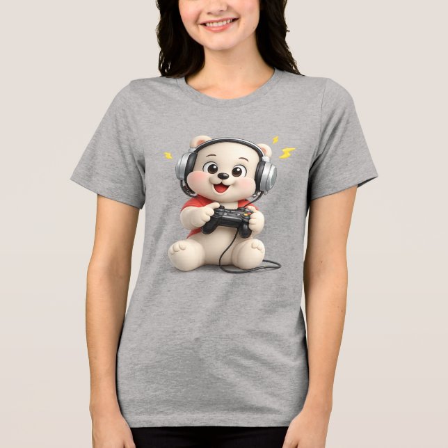 Camiseta Design de Urso de Pelúcia Adorável e Fofo (Frente)