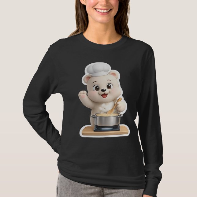 Camiseta Design de Urso de Pelúcia Adorável e Fofo (Frente)