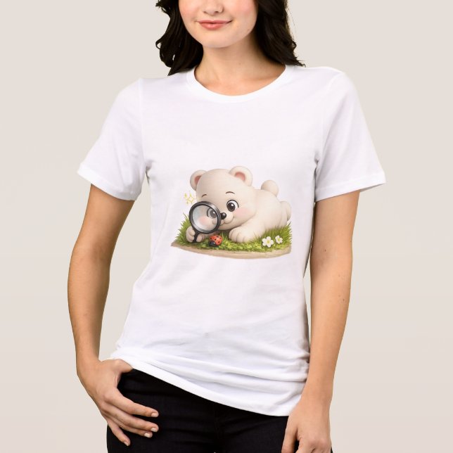 Camiseta Design de Urso de Pelúcia Adorável e Fofo (Frente)