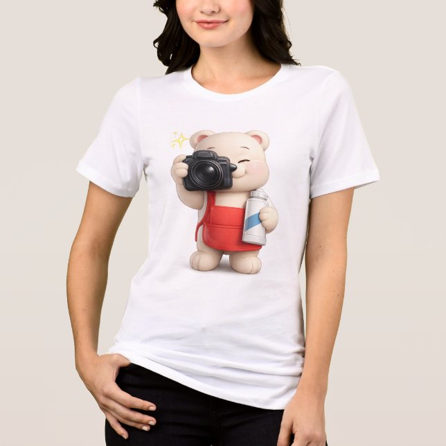 Camiseta Design de Urso de Pelúcia Adorável e Fofo (Frente)