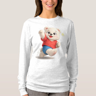 Camiseta Design de Urso de Pelúcia Adorável e Fofo