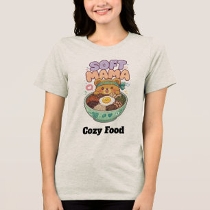 Camiseta Design de Urso Foodie Mamãe Soft Kawaii