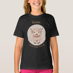 Camiseta Design de Vaca das Terras Altas, Cute, para Menina