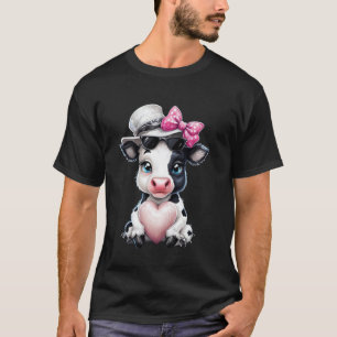 Camiseta Design de Vaca Fofa para Homens Mulheres Amante de