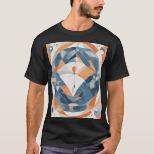 Camiseta Design de vara de pesca de peixe geométrico abstra