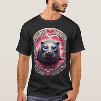 Camiseta Design de vedação do coração