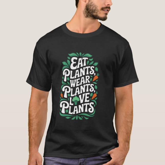 Camiseta Design de Veganismo à Base de Plantas Comida Veget (Frente)