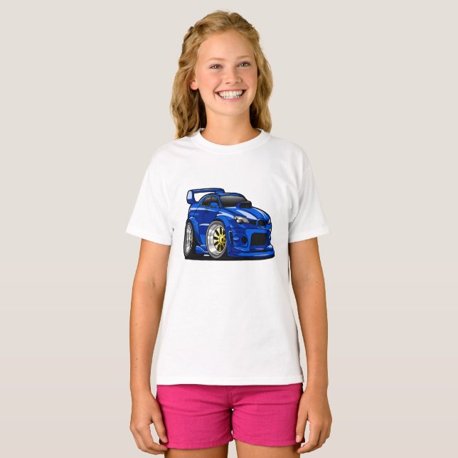 Camiseta Design de velocidade de carro de músculo azul - Es (Frente Completa)