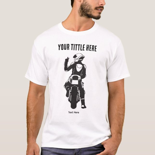 Camiseta Design de Velocidade e Liberdade de Ciclomotor (Frente)