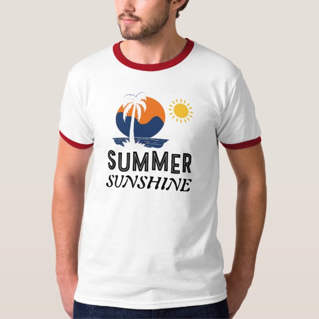 Camiseta Design de Verão Ensolarado (Frente)