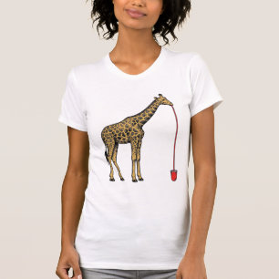 Camiseta Design de Vetor de Canudo de Bebida de Girafa Vint