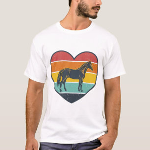 Camiseta Design de Vetor de Cavalo Antigo Pôr do Sol_1