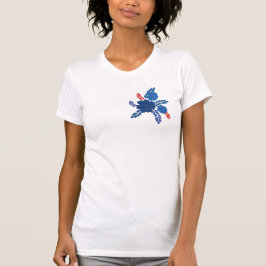 Camiseta Design de vetor de flores azuis simples