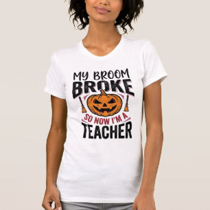 Camiseta Design de Vetor de Vassoura de Professor de Hallow