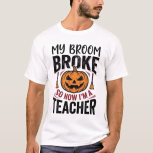 Camiseta Design de Vetor de Vassoura de Professor de Hallow
