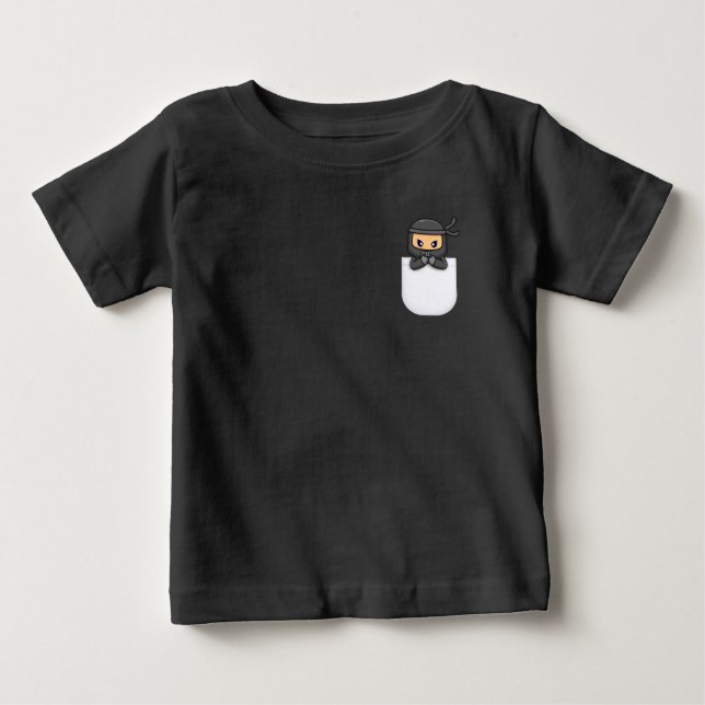 Camiseta Design de vetor Ninja I de bolso bonito (Frente)