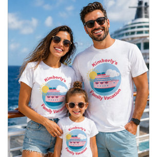 Camiseta Design de Viagem Familiar Personalizado em Navio d