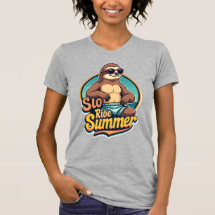 Camiseta Design de Vibes de Praia Retro de Verão de Preguiç