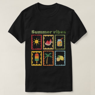 Camiseta Design de Vibes de Verão Retrô